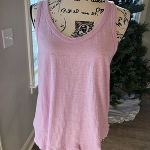 Wilt pink frayed hem tank